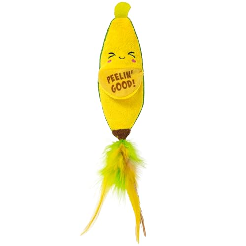 Kicker Peelin' Good Banana Dental Cat Toy with Catnip, 8"