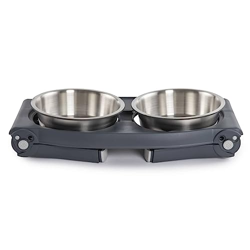 Pets Adjustable Height Double Pet Feeder with Stainless Steel Bowls - view 3
