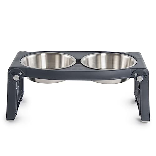 Pets Adjustable Height Double Pet Feeder with Stainless Steel Bowls - view 6