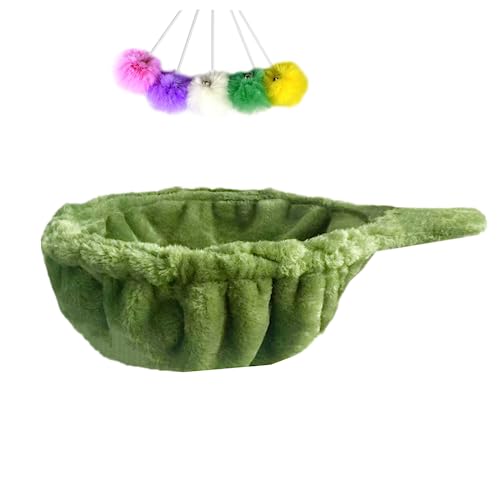 14.6" Green Nest Basket Lounger Hammock Bed for Cat Tree Tower Replacement, 5-Pack Hanging Toys, Cat Tree Accessories Hammock Attachment (Large 1pc, Green)