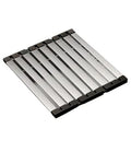 17.72" Dish Drying Rack Over the Sink, 1.28lb Heavy-Duty 304 Stainless Steel, Non-Slip Silicone Edges, Folding Space-Saving for Home & RV Kitchen, Dish Drainer, Cooling Rack & Sink Cover