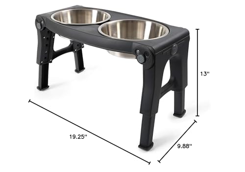 Pets Adjustable Height Double Pet Feeder with Stainless Steel Bowls - view 7