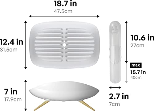 Self-Draining Dish Drying Rack, White - Wide - view 7