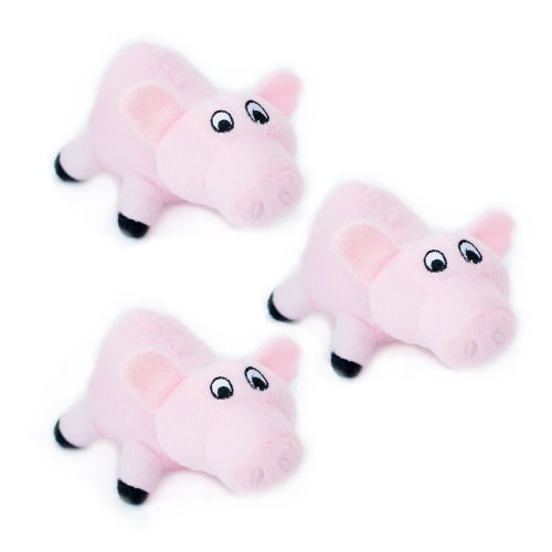 Burrow Squeaky Pigs Plush Dog Toys, Medium, 3-Pack - view 2