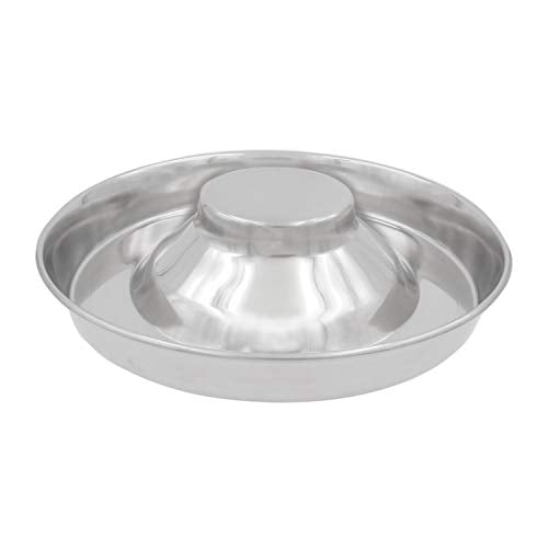 Stainless Steel Puppy Kitten Bowls: Welping Dishes for Weaning Puppies & Kittens, Wide Non-Tip Base, Slow Feeder, 15" (PS-15)
