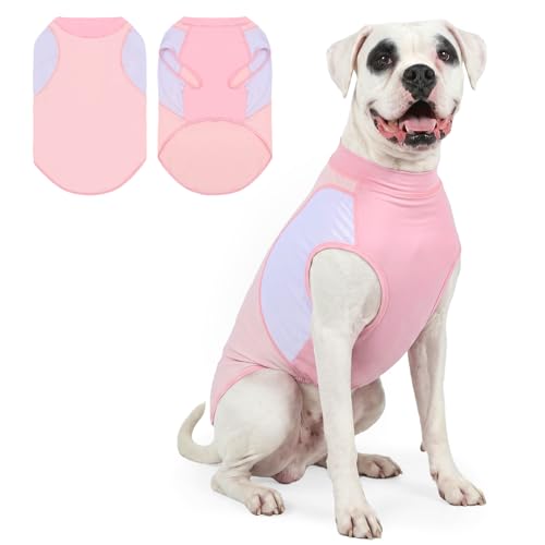 Dog Cooling Vest UPF 50+ Sun Protection Dog Shirt - Sleeveless Lightweight Vest for Meduim Dogs, Quick-Dry Pet T-Shirt, UV Protective Breathable Dog Clothes U-BX01M