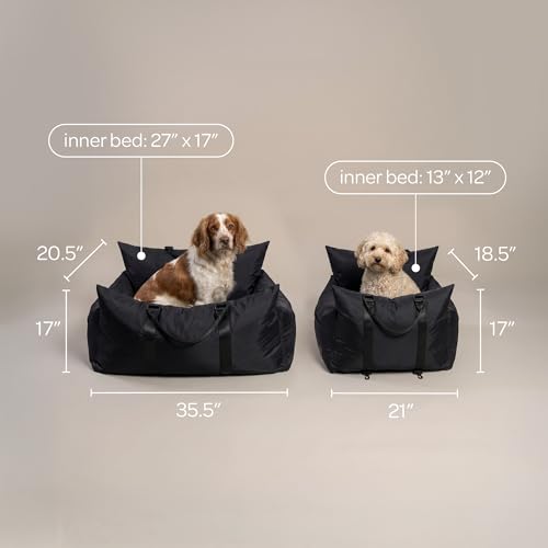Marco Travel Pet Bed (Black, Double Seater 20.5" x 35.5") - Washable Cover - view 3