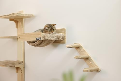 Kerbl Hobbyfarming Wall-Mounted Hammock Timber, 38X33.5X16 cm, Natural/Taupe - view 5