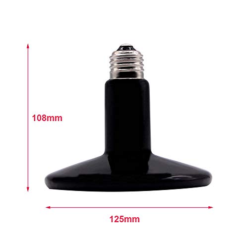 250W Reptile Heat Lamp Pet Infrared Ceramic Heater Emitter Appliances Lamp Reptile Tank Accessories for Amphibian Pet Brooder Coop Lizard Bearded Dragon Turtle Snake Terrarium Incubating Chicken - view 2