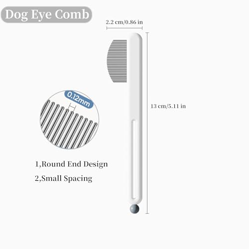 Pet Eye Comb for Small Dogs Cats Face Eye Gunk Removal Tool (White) - view 2