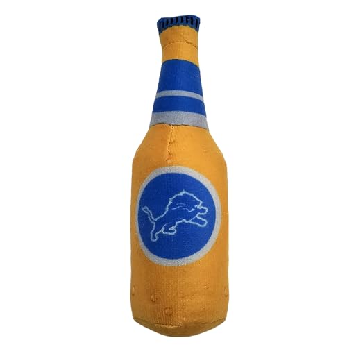 Best Plush CAT Toy - NFL Detroit Lions Complete Set of 3 piece Cat Toys Filled with Fresh Catnip. Includes: 1 Helmet Cat Toy, 1 Football Cat Toy with Feathers & 1 Beer Bottle. Beautiful Team Logos - view 4