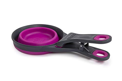 Popware for Pets Collapsible Klip Scoop, 3-in-1 Pet Food Scoop, Measuring Cup and Bag Clip, 1 Cup Capacity, Fuchsia - view 5