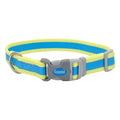 Pet Pro Adjustable Dog Collar, Aqua with Neon Yellow, 1" x 14 20"