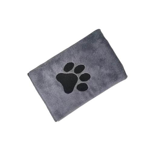 35 * 75cm/50 * 100cm Microfiber Pet Bath Towel Embroidered Super Soft Absorbent Cat for Dogs Blanket Grooming Supplies(Gray,75cm)