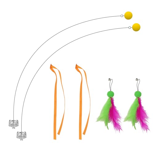 Interactive Cat Toys Cat Exercise Tumbler, Rechargeable Cat Toys for Indoor Cats Spin Butterfly Game Teasing Kitty, Extra Long Feather Wand (Attachment)
