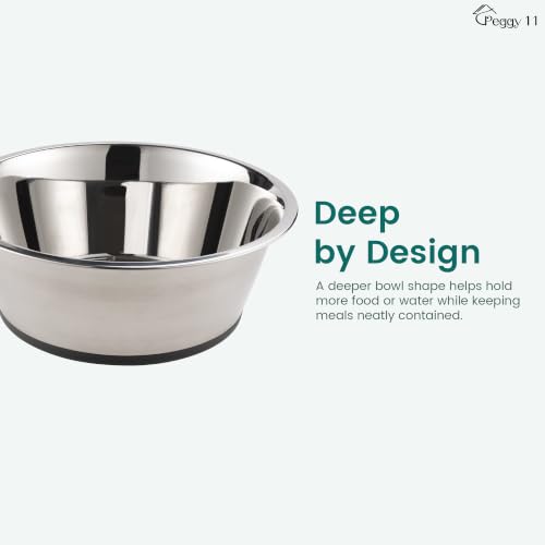 Deep Stainless Steel Dog Bowl, 16 US Cup, Single - view 3