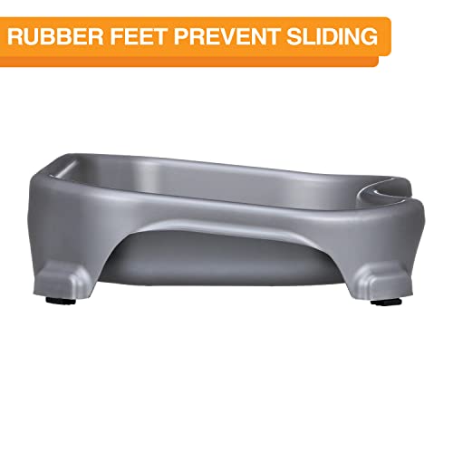 Large Capacity Cat Bowls, Water Bowl for Cats, Reptiles, Chickens, Birds, & Small Animals, Cat Food Bowl (6 Cups), Indoor or Outdoor Water Trough & Feeder, Gunmetal Grey - view 5