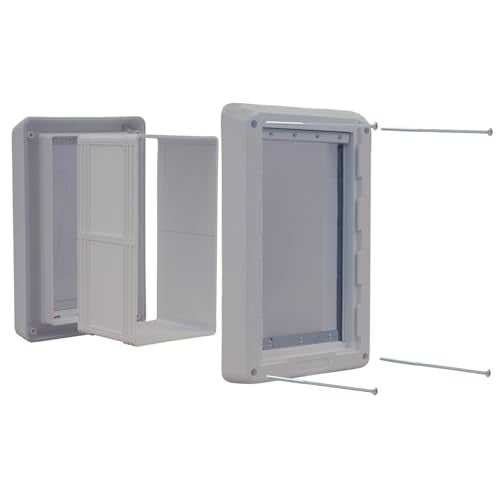 Ideal Pet Products Designer Series Ruff-Weather Pet Door with Telescoping Frame + Wall Installation Kit, Medium 7.25" x 13" Flap Size
