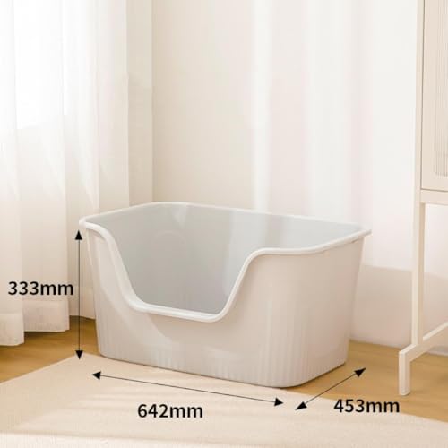 Extra Large Litter Box with High Sides 25.27" Lx17.83 Wx13.11 H,Anti-Splashing,Tool-Free Assembly,Multi Kitty Cat Litter Box,Jumbo (Grey) - view 4