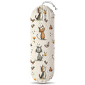 Adorable Cartoon Cat Washable Plastic Bag Holder, Reusable Wall Mount Grocery Bag Organizer for Home Kitchen Pantry Decor, Free Adjustment with Drawstring, Cat Lover Gifts for Women Mom Grandma