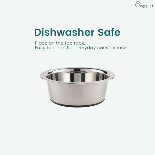 Deep Stainless Steel Dog Bowls, 3 US Cup Each, 2-Pack - view 6