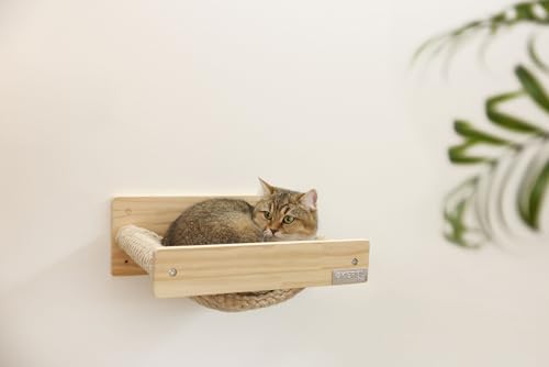 Kerbl Hobbyfarming Wall-Mounted Hammock Timber, 38X33.5X16 cm, Natural/Taupe - view 2