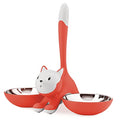 AMMI09 RO Tigrito Cat bowl in thermoplastic resin, Red Orange and 18/10 stainless steel.