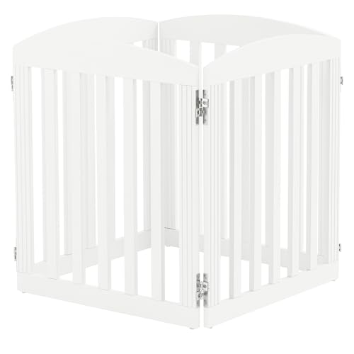 Wooden Freestanding Foldable Dog Gate, 96" Extra Wide 28" Tall - view 5