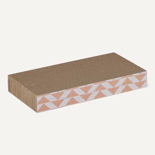 Cat Scratching Post, Reversible Double-Sided Corrugated Cardboard with Catnip, Curved Wave Design, 16.5 x 8.1 x 1.6 in, 2-Pack - view 3