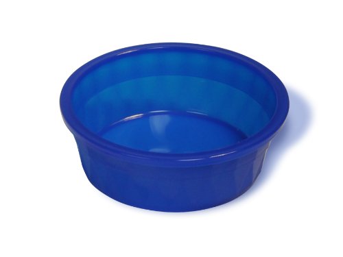 Pets Crock Style Heavyweight Translucent Large Bowl, 52 OZ Food/Water Dish, Blue