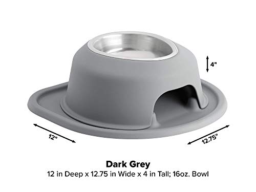 Single High Pet Feeding System - Raised Dog/Cat Bowl - 4" High Stand Dark Grey (SH1604DGDG) - view 2
