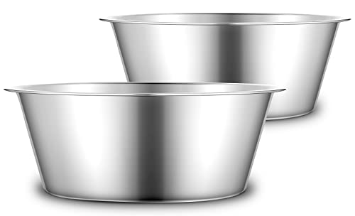 1.1 Gallon Extra Large Stainless Steel Dog Water Bowls, 2 Pack