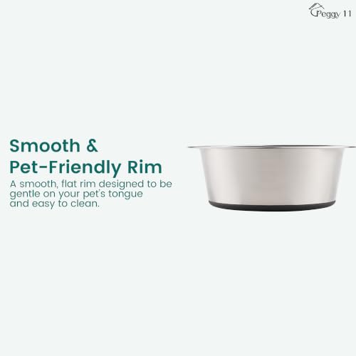 Deep Stainless Steel Dog Bowls, 3 US Cup Each, 2-Pack - view 4