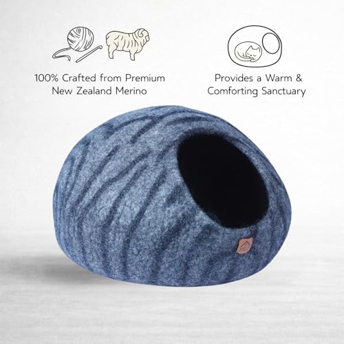 Wool Cat Cave, Merino Cat Bed and Pet House, Cozy Kitten Nest, Indoor - view 3