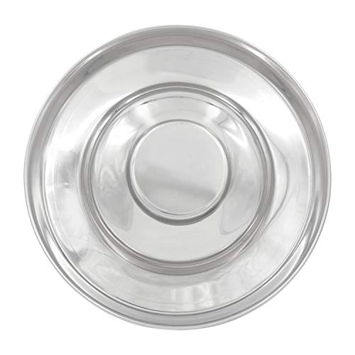 Stainless Steel Puppy Kitten Bowls: Welping Dishes for Weaning Puppies & Kittens, Wide Non-Tip Base, Slow Feeder, 15" (PS-15) - view 3