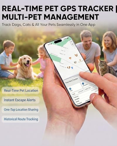 GPS Tracker for Dogs, Smart Dog Tracker with Real-Time Location, for Android and iPhone No Monthly Fee & No SIM Card- Pet Location Tracker with Holder, IP68 Waterproof, Indoor & Outdoor Pet Safety Use - view 4