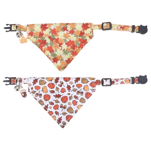 Thanksgiving Day Cat Collar Fall Breakaway with Bandana and Bell Autumn - view 2