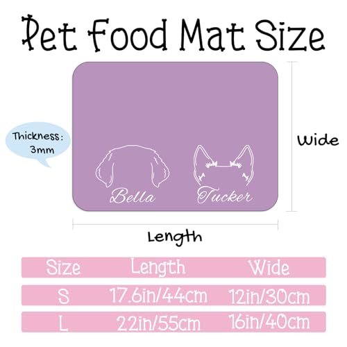 Personalized Dog Cat Food Mat Non-Slip Custom Dog Feed Placemat Water Absorbent Customized PU Mats for Pet Food and Water-Style6 - view 4