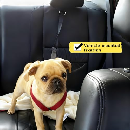 2-in-1 Car Seat Belt for Dogs, Headrest Dog Safety Harness & Leash - Adjustable Nylon Vehicle Pet Restraint, Tangle-Free Travel Solution for Small to Medium Dogs, 2-Pack - view 4
