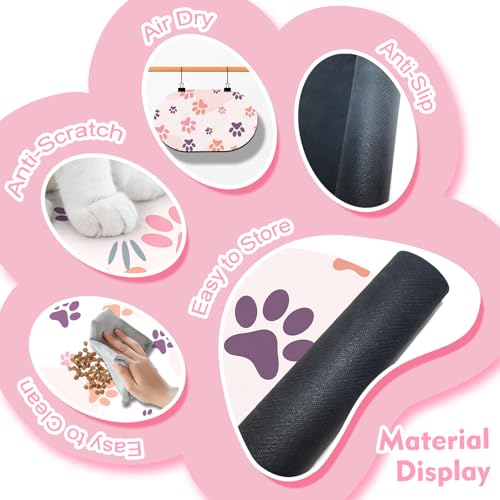 Cat Food Mat Small - 20''x12'' Absorbent Cat Feeding Mat, Pet Water Mats Protect Floor, No Stains Quick Dry Pet Placemats for Food and Water Bowl, Non-Slip Base Cats Bowl Mats for Messy Drinkers - view 3
