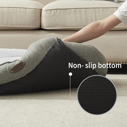 Dog Bed for Extra Small Dogs Breeds,Cat Bed,Puppy kennel bed,Deluxe Plush Dog Crate Beds,Comfy Durable Pet Sleeping bed,Washable rectangular dog bed & Non-Slip Bottom, Size (19"X16'' Grey) - view 3