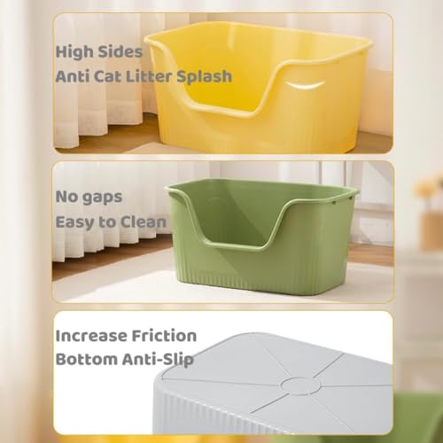Extra Large Litter Box with High Sides 25.27" Lx17.83 Wx13.11 H,Anti-Splashing,Tool-Free Assembly,Multi Kitty Cat Litter Box,Jumbo (Grey) - view 5