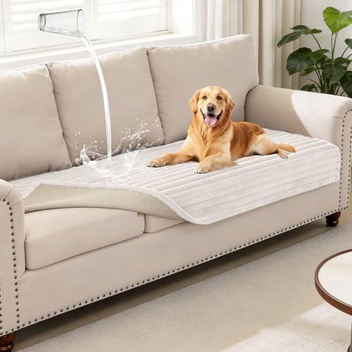 Waterproof Couch Cover for Dogs，Fuzzy Pet Couch Covers for Sofa