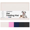 Dog Food Mat, Raised Edge Waterproof Silicone, 19x12", Ivory