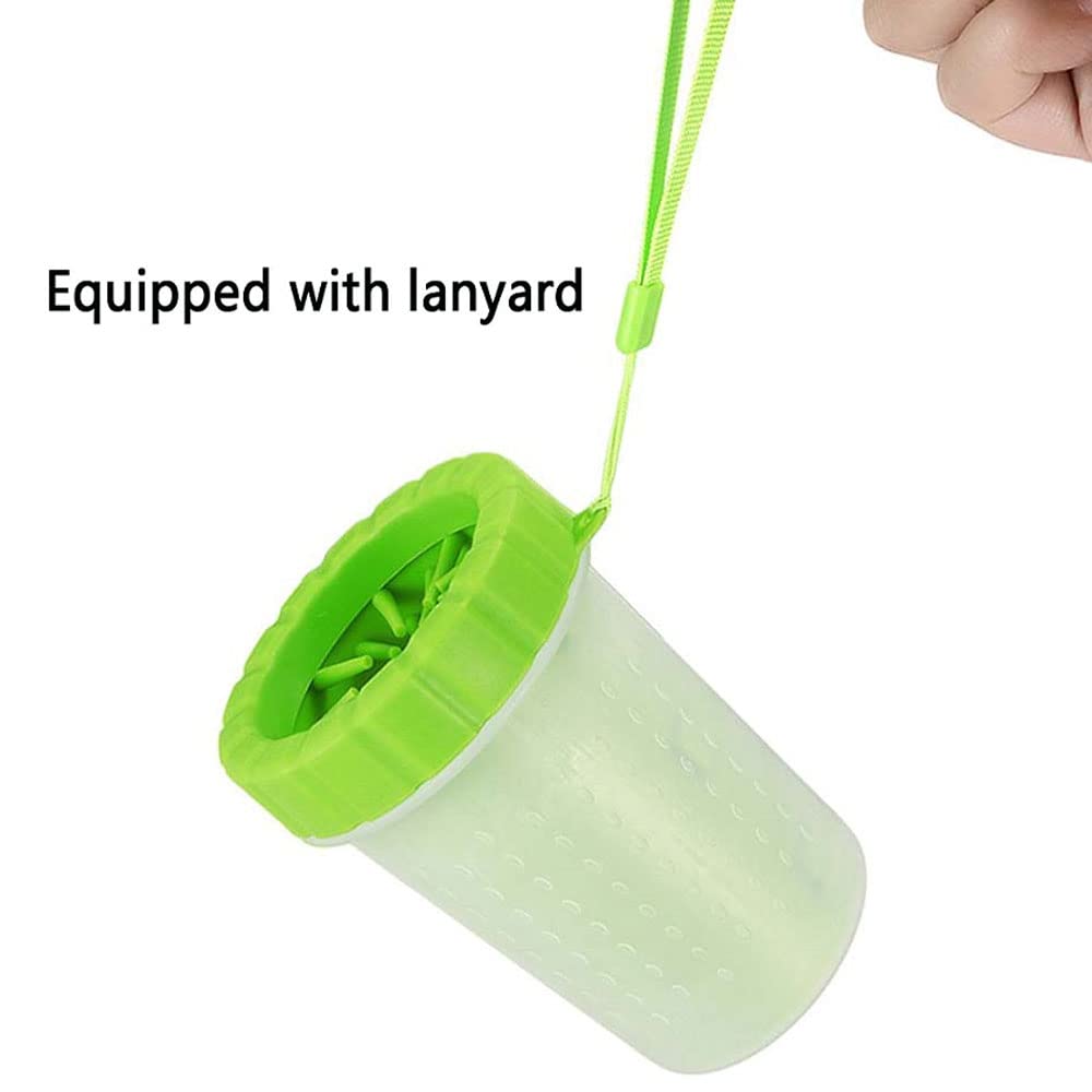 Dog Paw Cleaner Dog Paw Washer Cup with Lanyard, 2 In 1 Portable Silicone Pet Cleaning Brush Feet Cleaner for Small Dogs, Cat Paw Cleaner Dogs Grooming Dog Foot Cleaner (Green) - view 6