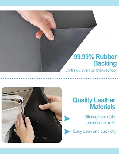 Dish Drying Mat for Kitchen Counter, 16"x24" Pad with Rubber Backed (Grey) - view 5