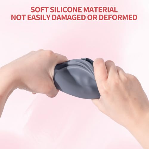 2Pack Silicone Collapsible Dog Bowls, Cute Pet Ear Shape and Cat Graphic Travel Water Bowl Full of Pet Atmosphere 25oz Portable Feeder for Small Large Dog Walking Hiking Camping (Pink and Grey) - view 5