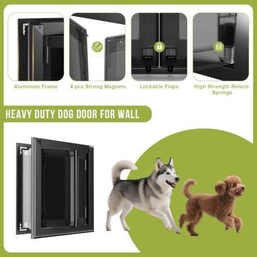 Large Dog Door for Wall,French Style, Heavy Duty Aluminum Frame - view 3