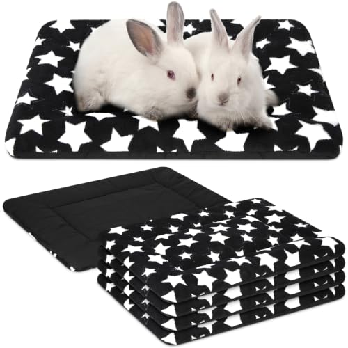 4 Pcs Dog Crate Pads Soft Warm, 18 x 14", Star, Black