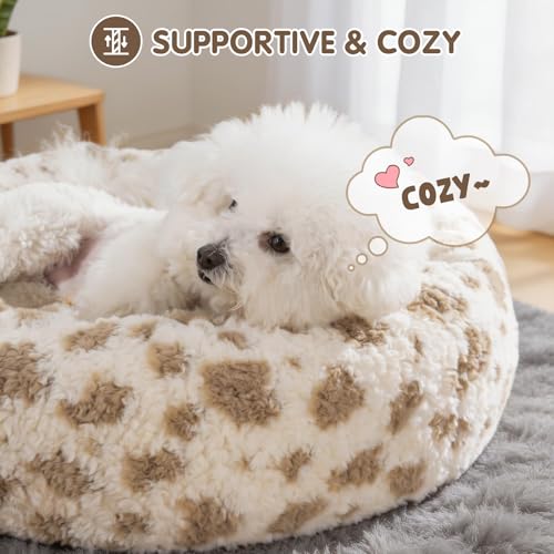 Donut Dog Bed, Calming Round Pet Bed for Small & Medium Dogs, Cats - view 3